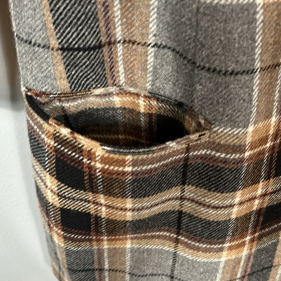 White Stag Brown Gray Plaid Double Button Wool Blazer  size vintage 8 - Picture 13 of 17